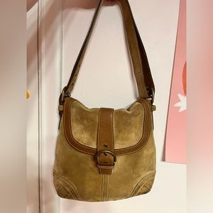 Vintage Coach Saddle Bag: Genuine Suede